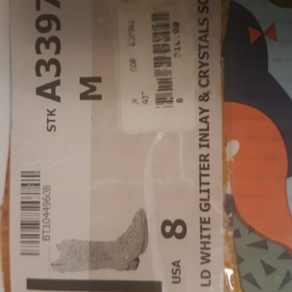 Corral white glitter boots square toe - Picture 5 of 6